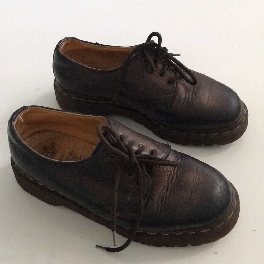 Dr Martens made in england brown leather oxford shoes